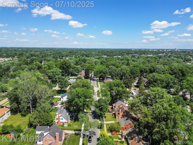 1877 Wiltshire Rd, Berkley, MI 48072 - aerial perspective of suburban area featuring a heavily wooded area