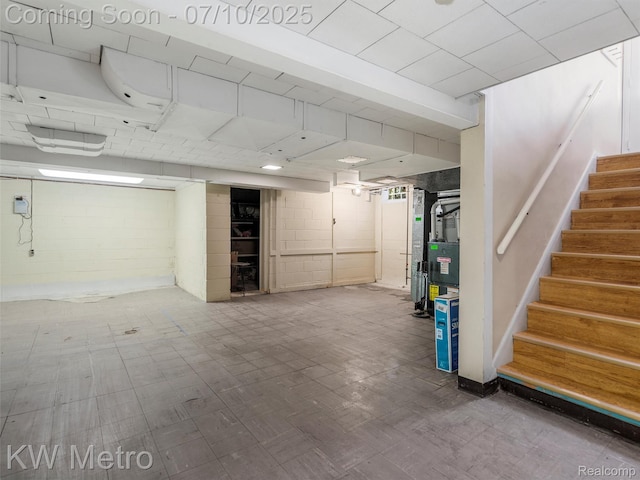 1877 Wiltshire Rd, Berkley, MI 48072 - finished basement with stairs and tile patterned floors