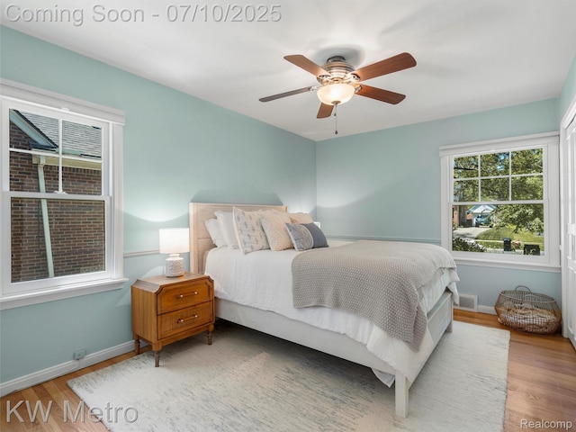 1877 Wiltshire Rd, Berkley, MI 48072 - bedroom with wood finished floors and ceiling fan