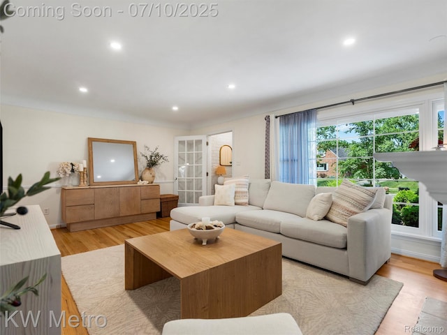 1877 Wiltshire Rd, Berkley, MI 48072 - living area featuring recessed lighting and light wood-style floors