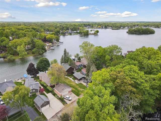 2009 Ridge Rd, White Lake, MI 48383 - aerial perspective of suburban area with a nearby body of water
