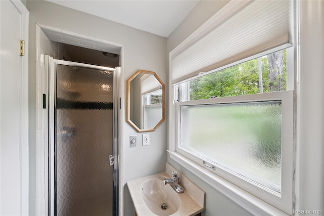 2009 Ridge Rd, White Lake, MI 48383 - bathroom featuring a stall shower and vanity