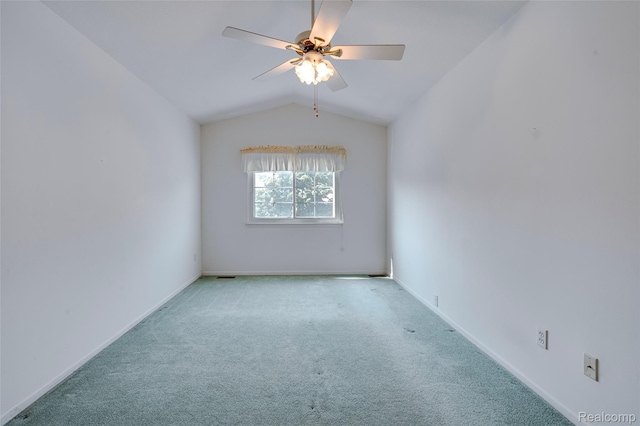 37306 Amhurst Dr, Westland, MI 48185 - spare room with carpet floors, vaulted ceiling, and a ceiling fan