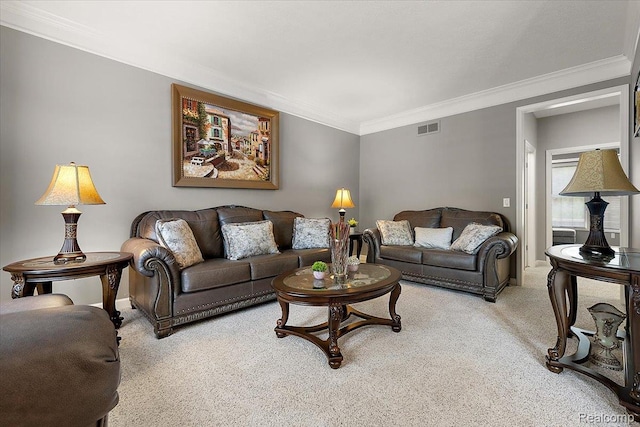 8507 Newbury Ct N, Canton, MI 48187 - living area featuring carpet and ornamental molding