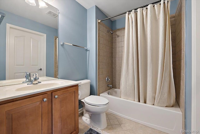 8507 Newbury Ct N, Canton, MI 48187 - full bathroom featuring vanity, shower / bath combination with curtain, and tile patterned floors