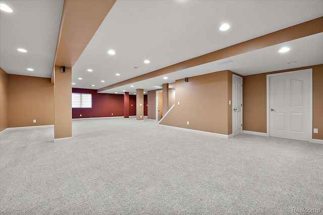 8507 Newbury Ct N, Canton, MI 48187 - below grade area featuring carpet flooring and recessed lighting
