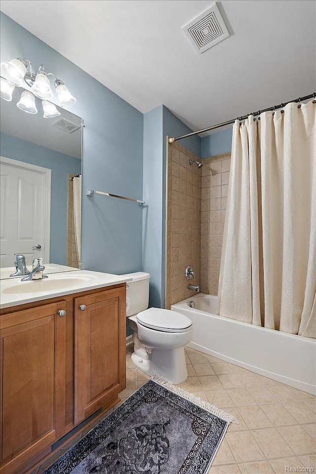 8507 Newbury Ct N, Canton, MI 48187 - bathroom with shower / tub combo, tile patterned flooring, and vanity