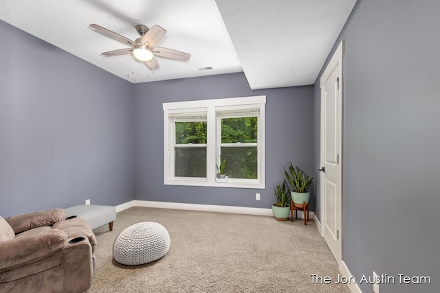 7979 Ella Terrace Dr, Rockford, MI 49341 - sitting room with carpet and a ceiling fan