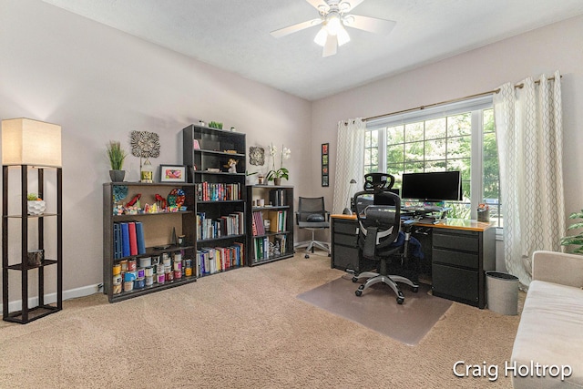 3566 Little Timber Ct SW, Grand Rapids, MI 49534 - home office with carpet and a ceiling fan