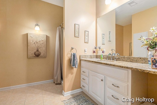 3566 Little Timber Ct SW, Grand Rapids, MI 49534 - bathroom featuring vanity, tile patterned floors, and a shower with curtain