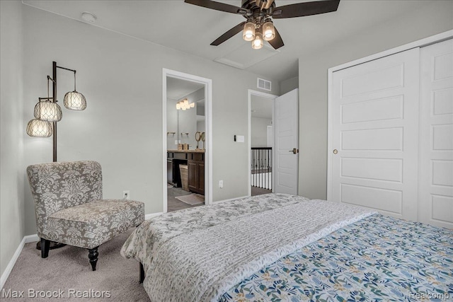 1043 Kendall Ct, Lake Orion, MI 48360 - bedroom featuring carpet flooring, ensuite bathroom, and a closet