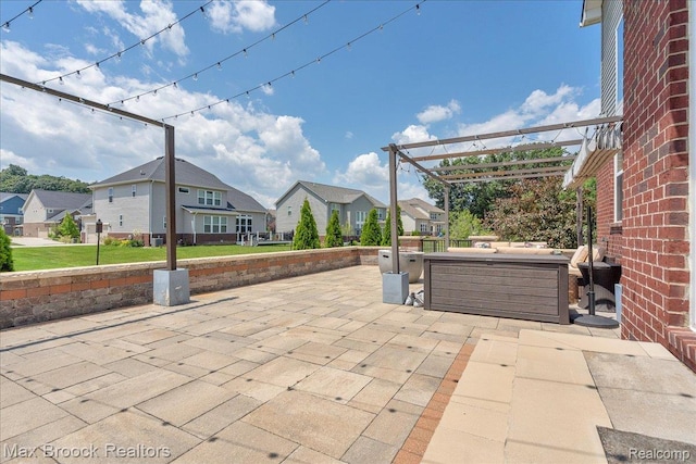 1043 Kendall Ct, Lake Orion, MI 48360 - view of patio featuring a pergola, a residential view, and an outdoor living space
