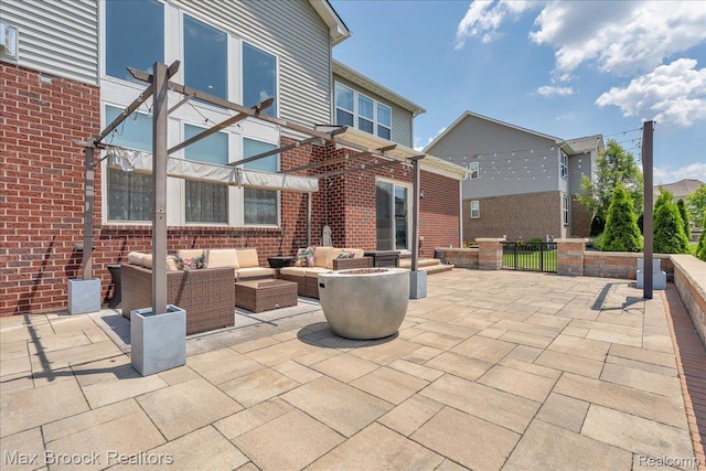 1043 Kendall Ct, Lake Orion, MI 48360 - view of patio / terrace featuring an outdoor living space and a pergola
