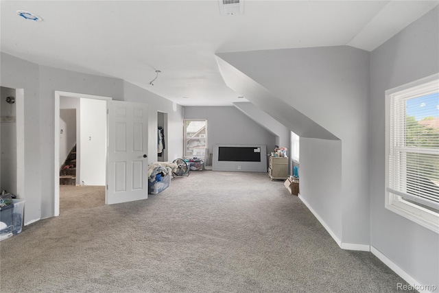 1725 Seyburn St, Detroit, MI 48214 - bonus room with carpet flooring, lofted ceiling, plenty of natural light, and stairs