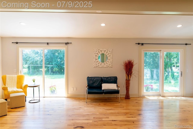 3580 Hazelton Ave, Rochester Hills, MI 48307 - living area featuring wood finished floors, plenty of natural light, and recessed lighting