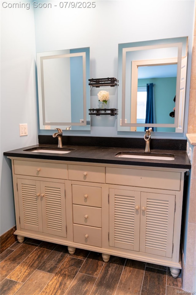 3580 Hazelton Ave, Rochester Hills, MI 48307 - bathroom featuring double vanity and wood finished floors