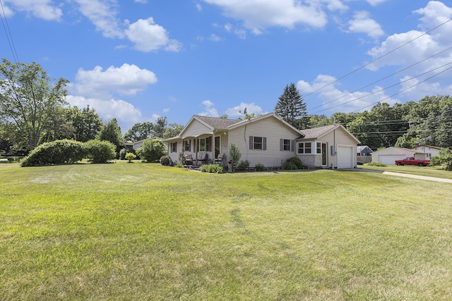5468 Wellesley Dr, Jackson, MI 49201 - view of property exterior with covered porch and a lawn