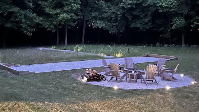9442 Community Hall Rd, Union Pier, MI 49129 - view of yard featuring an outdoor fire pit
