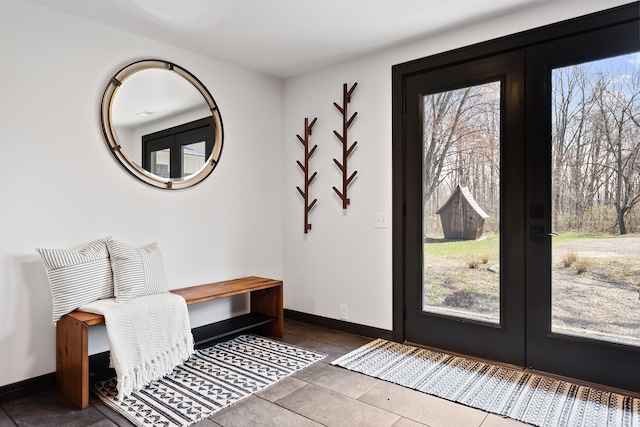 9442 Community Hall Rd, Union Pier, MI 49129 - tiled foyer entrance with healthy amount of natural light and french doors