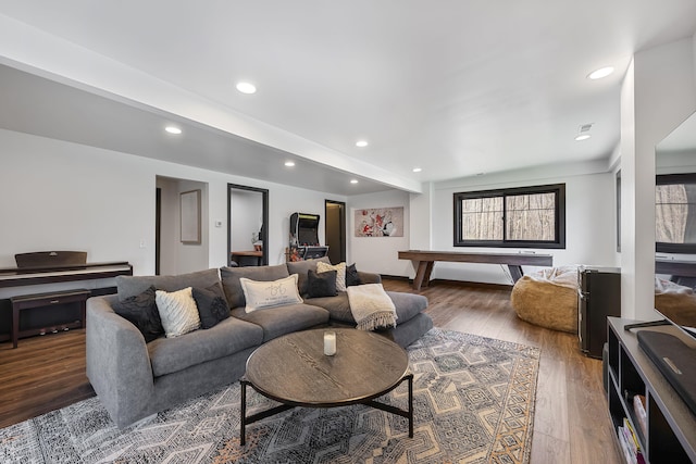 9442 Community Hall Rd, Union Pier, MI 49129 - living area featuring recessed lighting and wood finished floors