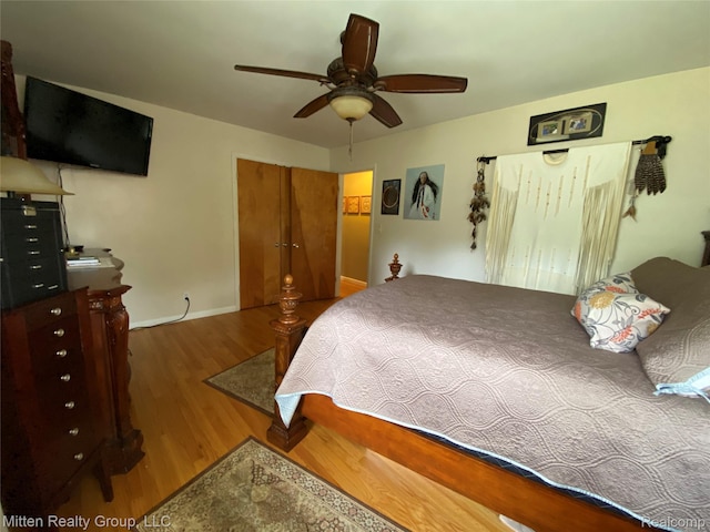 41079 E Ann Arbor Trl, Plymouth, MI 48170 - bedroom featuring wood finished floors and ceiling fan