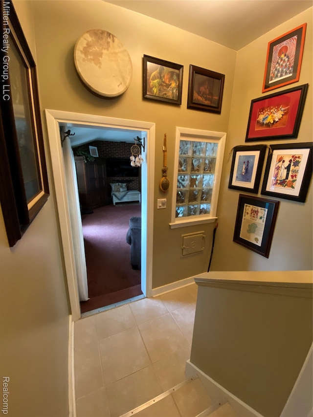 41079 E Ann Arbor Trl, Plymouth, MI 48170 - hall with light tile patterned floors and baseboards
