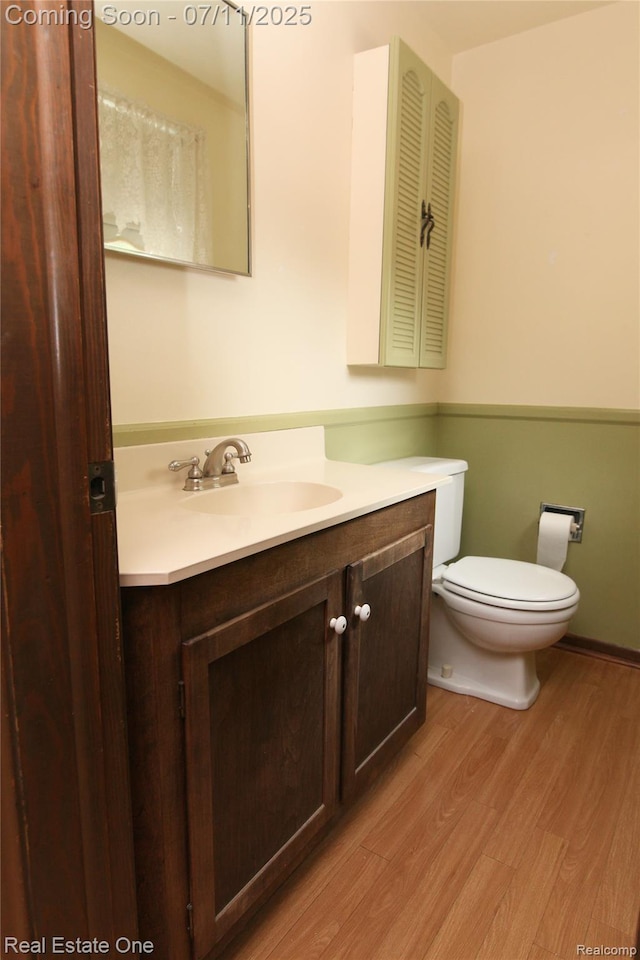 53347 Mark Dr, Shelby Twp, MI 48316 - half bathroom featuring wood finished floors and vanity