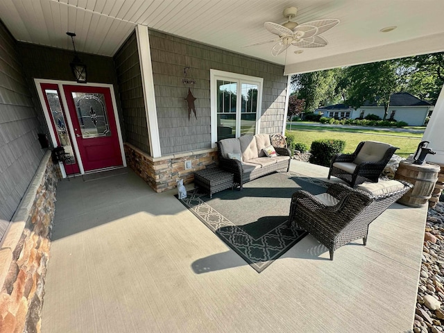 308 W Hosmer St, Saint Charles, MI 48655 - view of patio with ceiling fan and an outdoor hangout area