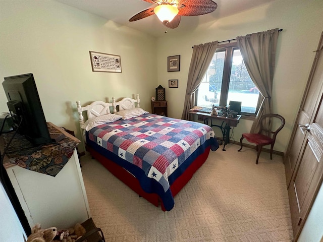 308 W Hosmer St, Saint Charles, MI 48655 - bedroom featuring light carpet and ceiling fan