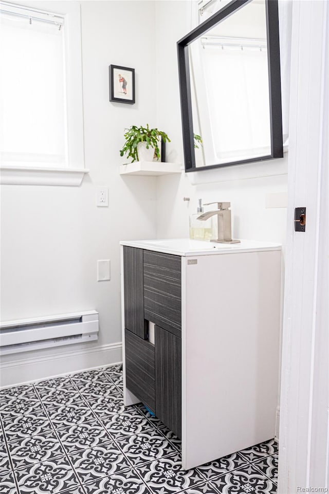 1036 Irving Ave, Royal Oak, MI 48067 - bathroom with a baseboard heating unit and vanity