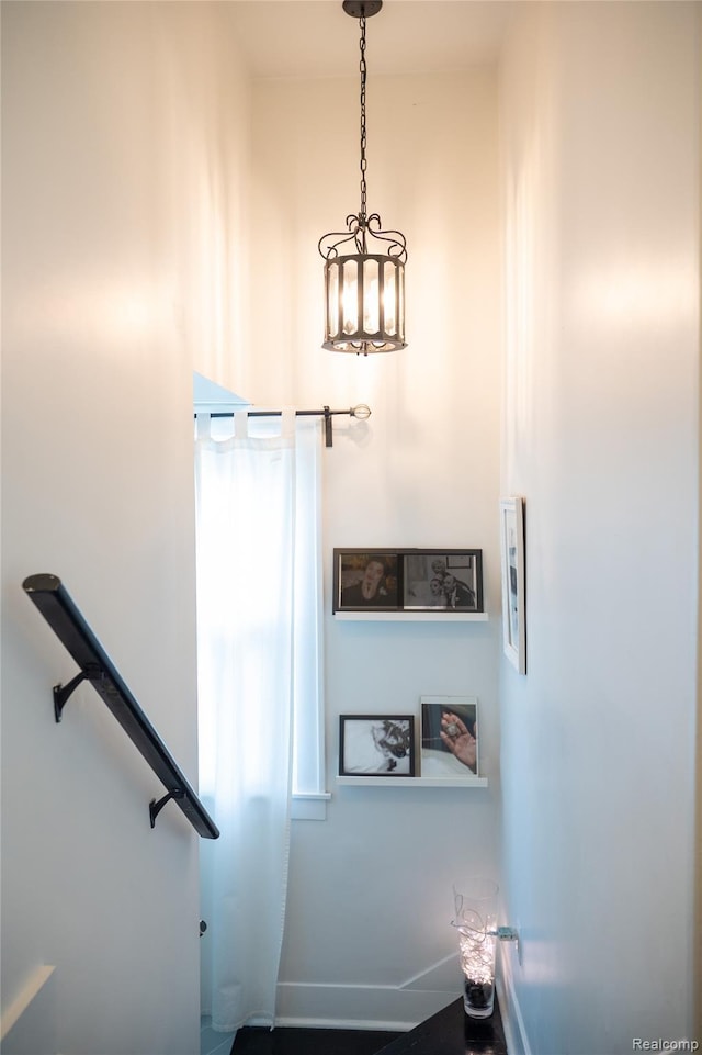 1036 Irving Ave, Royal Oak, MI 48067 - stairway featuring a chandelier