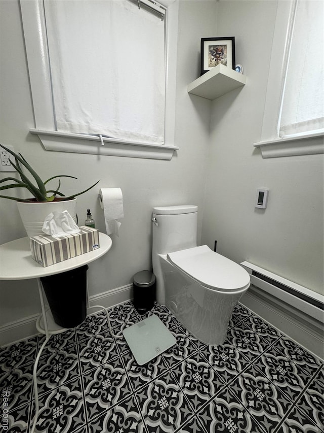 1036 Irving Ave, Royal Oak, MI 48067 - bathroom featuring baseboard heating and tile patterned floors