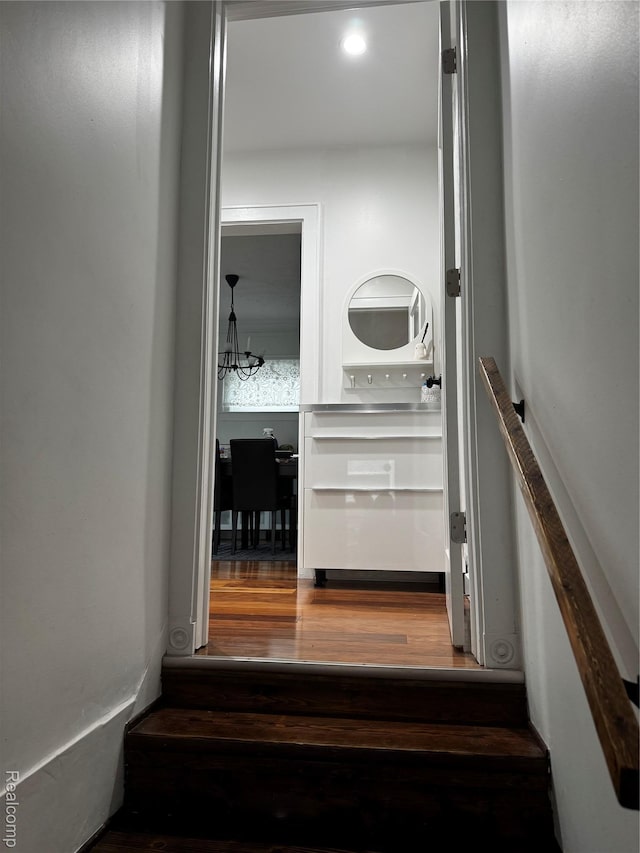 1036 Irving Ave, Royal Oak, MI 48067 - stairway with wood finished floors