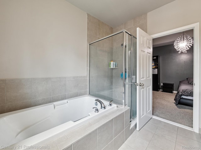 2655 Devondale Rd, Rochester Hills, MI 48309 - full bath with a bath, ensuite bathroom, a shower stall, and tile patterned flooring