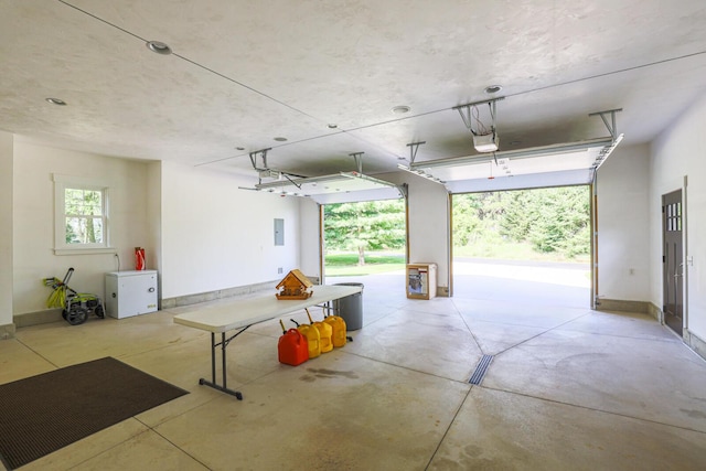 9434 84th St SE, Alto, MI 49302 - garage featuring a garage door opener and electric panel