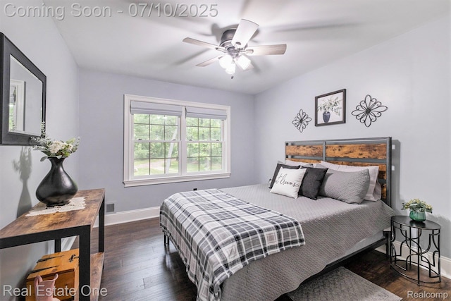 359 High Bluffs Dr, Ortonville, MI 48462 - bedroom featuring wood-type flooring and a ceiling fan