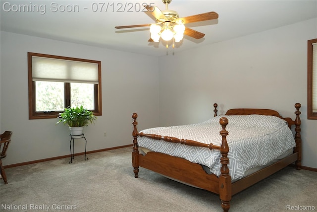 19230 Augusta Ct, Livonia, MI 48152 - carpeted bedroom featuring baseboards and a ceiling fan