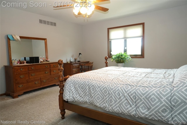 19230 Augusta Ct, Livonia, MI 48152 - bedroom with light carpet and a ceiling fan