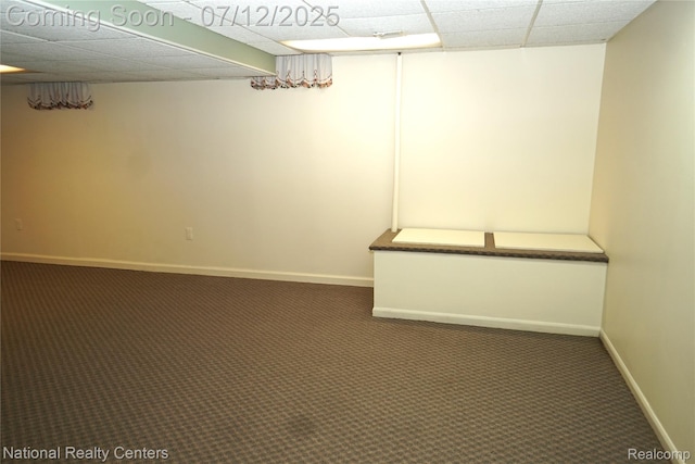 19230 Augusta Ct, Livonia, MI 48152 - finished below grade area with a drop ceiling and carpet floors
