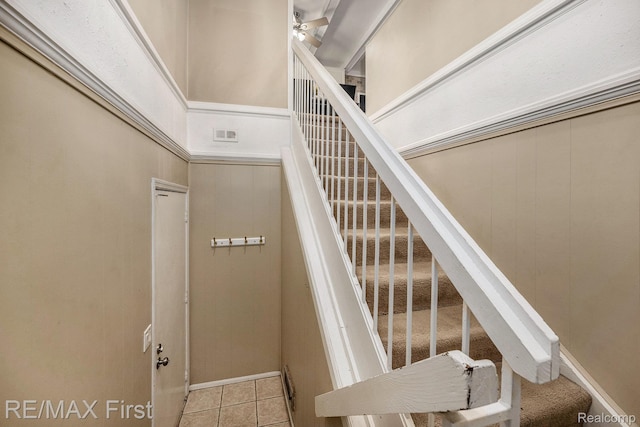 38683 Bayside Ct Unit 118, Clinton Township, MI 48038 - stairs with baseboards and tile patterned floors