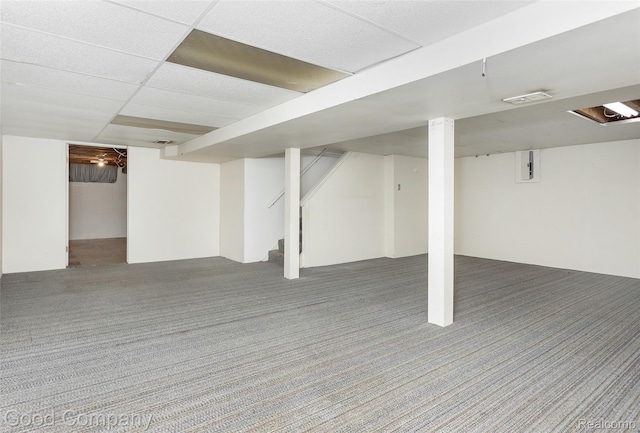 2931 N Main St, Royal Oak, MI 48073 - finished below grade area with carpet floors and stairs