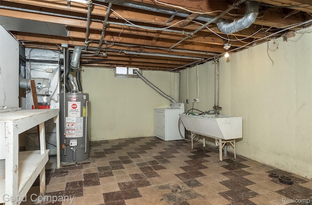 2931 N Main St, Royal Oak, MI 48073 - basement featuring water heater and washing machine and clothes dryer