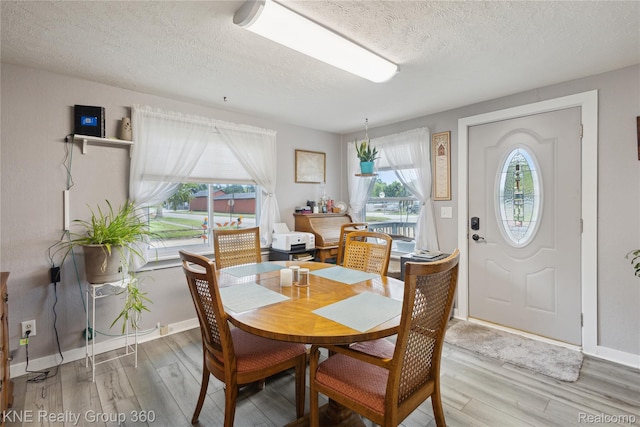 204 W Caroline St, Bellevue, MI 49021 - dining room featuring wood finished floors and a textured ceiling