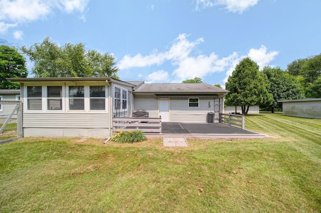 8756 Portage Lake Rd, Munith, MI 49259 - rear view of property with a yard and a patio