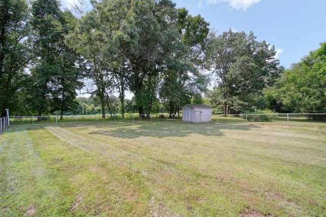 8756 Portage Lake Rd, Munith, MI 49259 - fenced backyard featuring a shed