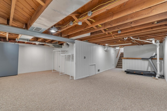 9623 Fairfield St, Livonia, MI 48150 - finished basement featuring carpet and stairs