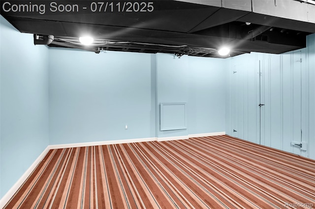 425 Fairfax St, Birmingham, MI 48009 - finished below grade area featuring carpet floors and baseboards