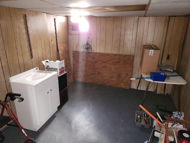 1110 Watkins St SE, Grand Rapids, MI 49507 - finished below grade area featuring wood walls