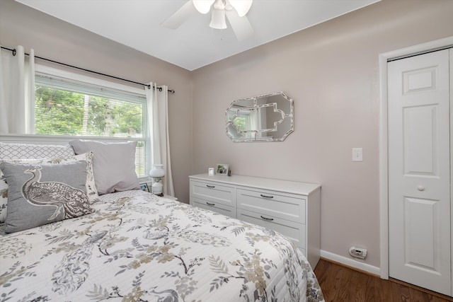 5674 Brunswick Blvd, Waterford, MI 48327 - bedroom featuring dark wood finished floors and ceiling fan