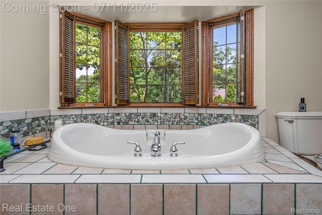 25740 Farmbrook Rd, Southfield, MI 48034 - bathroom featuring a garden tub and toilet